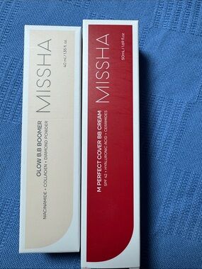 NIB MISSHA M Perfect Cover BB Cream/ Glow BB Boomer Bundle Shade #21 Kbeauty